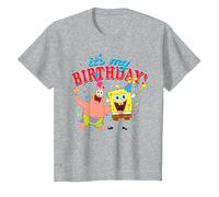 Spongebob Squarepants It's My Birthday Spongebob Patrick T-Shirt, Youth, Heather Grey, 4T