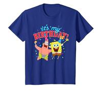 Spongebob Squarepants It's My Birthday Spongebob Patrick T-Shirt, Youth, Royal Blue, Small