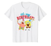 Spongebob Squarepants It's My Birthday Spongebob Patrick T-Shirt, Youth, White, Large