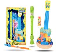 SpongeBob SquarePants Kids Guitar Instruments, 16 Inch Play Ukulele Musical Flute My First Music Instrument Toy Set with Bookmark for Children
