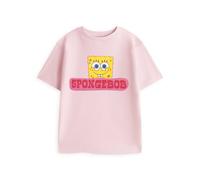 SpongeBob SquarePants Kids Short Sleeved T-Shirt (Pink) in Pink | Size: 5-6 Years Spongebob Squarepants Pink 5-6 Years