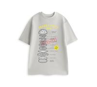 SPONGEBOB SQUAREPANTS Krabby Patty DNA Light Grey Graphic Tee | Short Sleeve Crew Neck Top | Unisex Ingredient Print T-Shirt | Everyday Cartoon Wear | Spongebob Merch