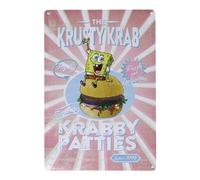 SpongeBob SquarePants Krusty Krab Tin Sign - Officially Licensed Embossed Metal Wall Art (20 x 30cm), Home Décor & Gift for Fans