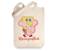 SPONGEBOB SQUAREPANTS Ladies Beige Tote Bag | Classic Cartoon Design for Carrying Items | Lightweight & Versatile | Perfect for Everyday Use | SpongeBob Merch