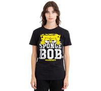 Spongebob Squarepants Large Icon Ladies T Shirt, Black, X-Large