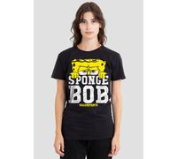 Spongebob Squarepants Large Icon T-Shirt, Black Spongebob Black XXL