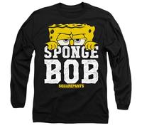 Spongebob Squarepants Large Icon Unisex Adult Longsleeve T Shirt, Black, XXL