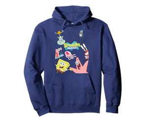 Spongebob Squarepants Logo With Friends Pullover Hoodie