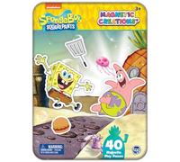 Spongebob Squarepants - Magnetic Creations Tin - Dress Up Play Set - Includes 2 Sheets of Mix & Match Dress Up Magnets with Storage Tin. Great Travel Activity for Kids and Toddlers!