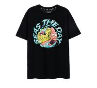 SpongeBob SquarePants Mens Black Krusty Pants Seas The Day Short Sleeved T-Shirt - Large
