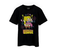 SpongeBob SquarePants Mens Black Not Afraid To Be Square Short Sleeved T-Shirt - X-Large