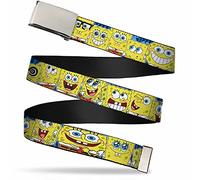 SPONGEBOB SQUAREPANTS Men's Buckle-Down Web Belt Spongebob, Multicolor, 1.5" Wide/Fits up to 42" Pant Size