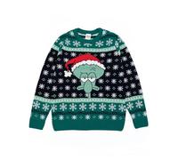 SPONGEBOB SQUAREPANTS Mens Christmas Jumper in Green | Squidward Cartoon Long Sleeve Knitted Sweater for Adults | Sponge Bob Festive Xmas Holiday Pullover Knit Merchandise Gift for Him