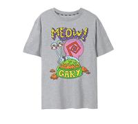 SpongeBob SquarePants Mens Grey Meow Gary Short Sleeved T-Shirt - X-Large