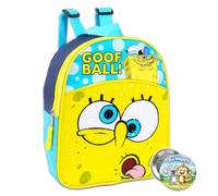 Spongebob Squarepants Mini Backpack and Water Bottle Set - 11" Spongebob Backpack with Spongebob Water Bottle, and More (Spongebob School Supplies Bundle)