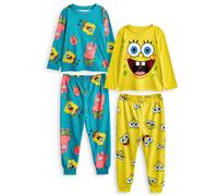 SpongeBob SquarePants Multi-Pack of 2 Long Sleeve Long Leg Pyjama Set | Size: 9-10 Years Spongebob Squarepants Multicolor 9-10 Years