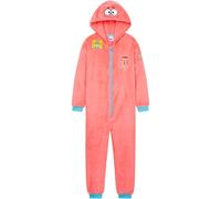 SPONGEBOB SQUAREPANTS Onesies for Kids & Girls 5-14 Years, Zipped Hooded Soft Fleece Onesie Pyjamas for Kids, Gifts for Girls (9-10 Years, Pink)