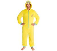 SPONGEBOB SQUAREPANTS Onesies for Men & Teens S-3XL, Soft Hooded Fleece Onesie Pyjamas PJs, Warm Loungewear Gifts for Him (XL, Yellow SpongeBob)