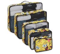 SpongeBob SquarePants Packing Cubes Set - 5-Piece Travel Luggage Organizer with SpongeBob, Patrick & Mr. Krabs - Fun Packing Essential for Kids, Teens, and Adults