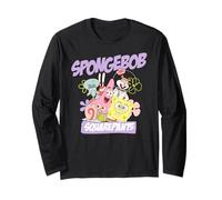 SpongeBob SquarePants Pastel Flowers Group Photo Cartoon Long Sleeve T-Shirt