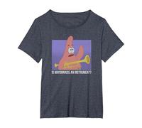 Spongebob Squarepants Patrick is Mayonnaise an Instrument? T-Shirt, Women's Plus, Heather Blue, 1X