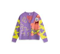 SPONGEBOB SQUAREPANTS Patrick Star Womens Purple Cardigan | Long Sleeve V Neck Button Closure | Casual Wear for Everyday | Cartoon Character Apparel Merch - Small
