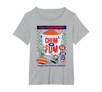 Spongebob Squarepants Plankton Chum Bucket Chum is Fum T-Shirt, Women's Plus, Heather Grey, 2X