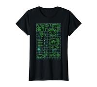 Spongebob Squarepants Plankton's Army Schematic T-Shirt, Women, Black, 3X-Large