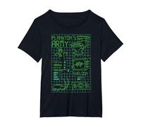 Spongebob Squarepants Plankton's Army Schematic T-Shirt, Women's Plus, Black, 6X