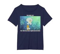 Spongebob Squarepants Relatable Squidward Portrait T-Shirt, Women's Plus, Navy Blue, 1X