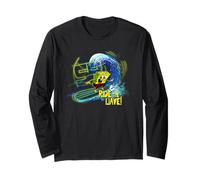 Spongebob Squarepants Ride The Wave Surfing Fun 90s Design Long Sleeve T-Shirt