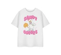 SPONGEBOB SQUAREPANTS Sandy Cheeks Girls White Short-Sleeved Graphic Tee | Cartoon Character Sandy Cheeks Design Merchandise | Children's Apparel Gift