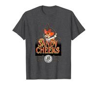 Spongebob Squarepants Sandy Cheeks Howdy T-Shirt, Men, Dark Heather Grey, 5X-Large