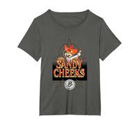 Spongebob Squarepants Sandy Cheeks Howdy T-Shirt, Women's Plus, Asphalt Grey, 5X