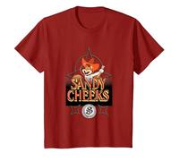 Spongebob Squarepants Sandy Cheeks Howdy T-Shirt, Youth, Cranberry Red, 3T