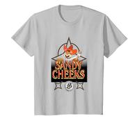 Spongebob Squarepants Sandy Cheeks Howdy T-Shirt, Youth, Silver Grey, X-Small