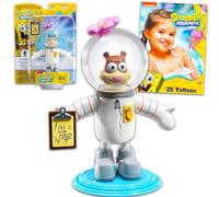 Spongebob Squarepants Sandy Collectible Figure Set - Bundle with Sandy Cheeks Action Figure and Display Plus Tattoos | 7" Spongebob Bendy Figure Toy