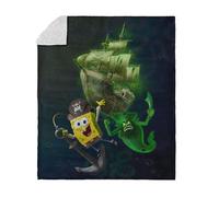 Spongebob Squarepants Search for Squarepants Silk Touch Sherpa Throw Blanket, Soft Plush Bed & Couch Throw, 50 x 60 Inches