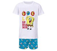 SPONGEBOB SQUAREPANTS Short Pyjamas Cotton Kids (6-7 Years, Blue/White)