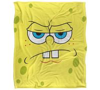 Spongebob Squarepants Silky Angry Face Supersoft Blanket Yellow (One Size)