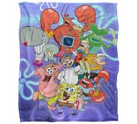 Spongebob Squarepants Silky Characters Supersoft Blanket Multicoloured (One Size)