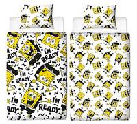 Spongebob Squarepants Single Duvet Cover - Reversible Two Sided Dash Design with Matching Pillowcase, Polyester