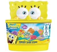 SpongeBob SquarePants Slimygloop Studio Make Your Own Slime Kit with 12 Scented Slimes in 5 Textures - Includes Slime Add-Ins, Character Charms, Resealable Containers & Storage Case for Ages 6+
