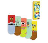 SpongeBob SquarePants Socks 5 Pack Kids - Patrick Squidward Calf Socks | Vanilla Underground, Five Character Designs, Ribbed Cuffs, Stocking Fillers for Kids, Birthday Gifts