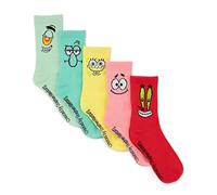 SPONGEBOB SQUAREPANTS Socks 5 Pack Unisex Adults | Mens Womens Multicolour Patrick Squidward Mr Krabs Plankton | Footwear Accessories