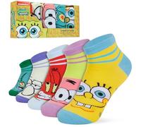 SPONGEBOB SQUAREPANTS Socks Men Teens Ankle Socks Casual Sports Work 5 Pack Soft Breathable Funny Gifts for Men