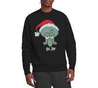 Spongebob Squarepants Squidward Christmas Joy Crew Sweatshirt, Black, XX-Large