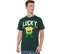 Spongebob Squarepants St. Patrick's Day Lucky Bob Unisex T Shirt, Hunter Green, XXL