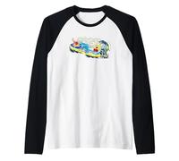 Spongebob Squarepants Surf Wave Riding Style 90s Fun Artwork Raglan Baseball Tee