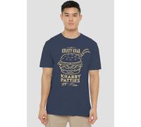 Spongebob Squarepants The Krusty Krab Shock Mono Unisex Adult Heather T-Shirt, Navy Heather | Size: Small Spongebob Navy S